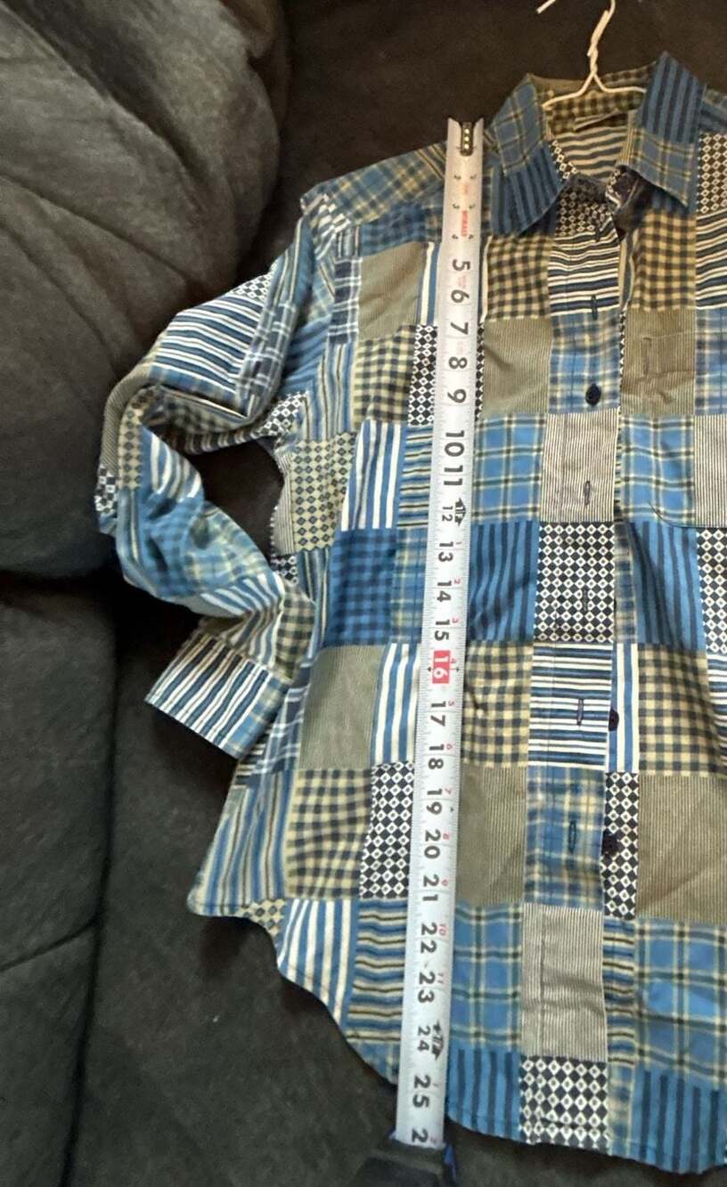 Cabin Creek Petite Women's Long Sleeve Patchwork Pattern Button Down Shirt - Picture 5 of 5